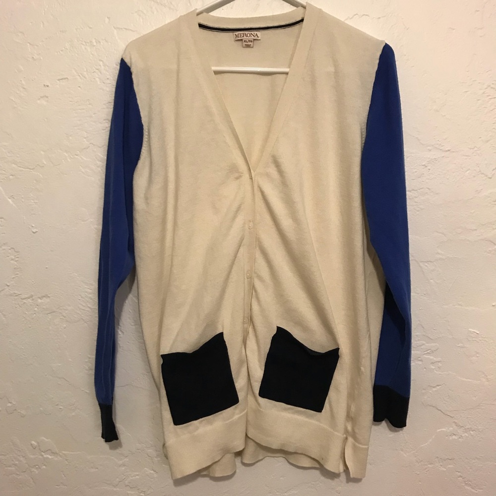 EUC Merona Retro Colorblock Cardigan